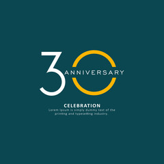 30 Year Anniversary Vector Template Design Illustration