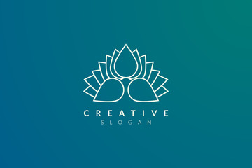 Design abstract flower and leaf logo for spa, hotel, beauty, health, fashion, cosmetic, boutique, salon, yoga, therapy. Simple and modern vector design for your business brand or product.
