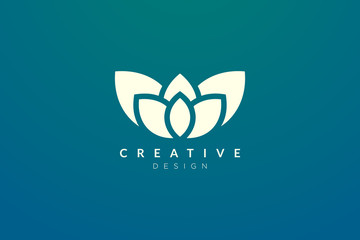 Obraz premium Design abstract flower and leaf logo for spa, hotel, beauty, health, fashion, cosmetic, boutique, salon, yoga, therapy. Simple and modern vector design for your business brand or product.