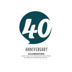 40 Year Anniversary Vector Template Design Illustration