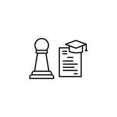 Chess graduation cap school icon. Element of school icon