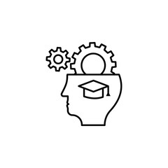 Brain gear school icon. Element of school icon