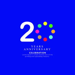 20 Year Anniversary Vector Template Design Illustration