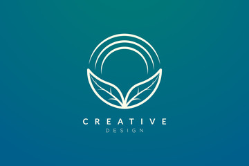 Leaf and circle combination logo design for spa, hotel, beauty, health, fashion, cosmetic, boutique, salon, yoga, therapy. Simple and modern vector design for your business brand or product.