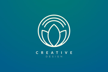 Obraz premium Leaf and circle combination logo design for spa, hotel, beauty, health, fashion, cosmetic, boutique, salon, yoga, therapy. Simple and modern vector design for your business brand or product.