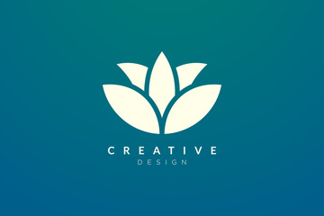 Obraz premium Abstract flower and leaf logo design. Simple and modern vector design for business brands in the spa, hotel, beauty, health, fashion, cosmetic, boutique, salon, yoga, therapy.