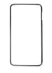 smartphone with blank screen isolated on white