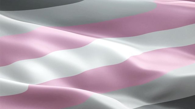 Demisexual Flag Rainbow waving. 3d Demigirl Pride Symbol flag waving Isolated. Sign of Rainbow seamless loop animation. Demisexual flag HD resolution Background. Demigirl rights Rainbow Pride Flag LGB