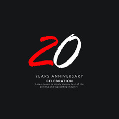 20 Year Anniversary Vector Template Design Illustration