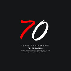 70 Year Anniversary Vector Template Design Illustration