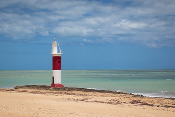 Fototapeta premium Praia de Galinhos, Rio Grande do Norte, Brasil. Farol do Galinho-RN.