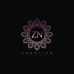 Fototapeta na wymiar Letter ZN Elegant initial logo vector