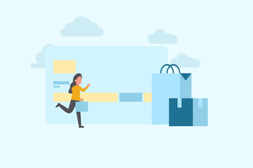 Cyber monday sale flat vector illustration concept for web landing page template, banner, flyer and presentation