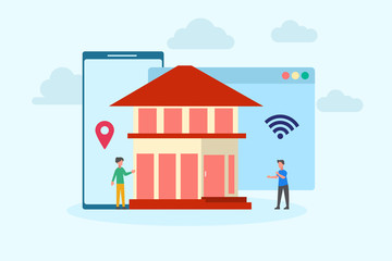 Smart home. Concept of house technology system. vector illustration concept for web landing page template, banner, flyer and presentation
