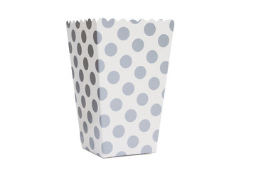 grey dot popcorn box