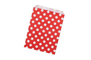 open paper envelopes red, polka dot
