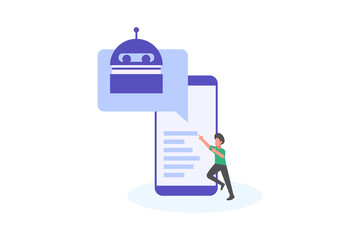 chatbot. automation chatting system concept vector illustration concept for banner, Card, Book Illustration, And Web Landing Page