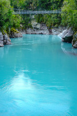 Naklejka premium New Zealand Tourism Hokitika Gorge wide rope bridge