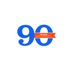 90 Year Anniversary Vector Template Design Illustration