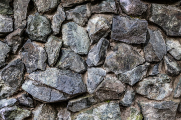 Background texture of a gray brown stone on the rock of the mountain discovered during archaeological excavations as a monument to millions of years of the formation of cancerous deposits under water