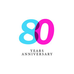 80 Year Anniversary Vector Template Design Illustration