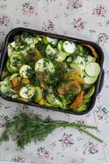 Baked vegetables with herb and spices