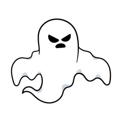 Cartoon Isolated Angry Ghost Illustration
