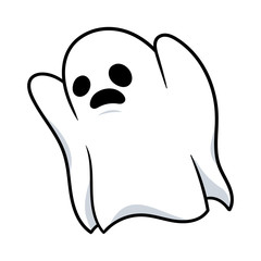 Cartoon Isolated Spooky Ghost Illustration