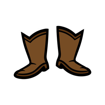 Cartoon Pair of Cowboy Boots Illustration