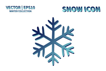 Snowflake vector icon. Christmas and winter snow flake element. Isolated flat new year holiday decoration illustration. Cold weather object design 