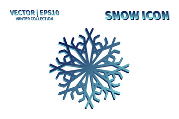 Snowflake vector icon. Christmas and winter snow flake element. Isolated flat new year holiday decoration illustration. Cold weather object design 