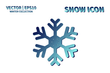 Snowflake vector icon. Christmas and winter snow flake element. Isolated flat new year holiday decoration illustration. Cold weather object design 