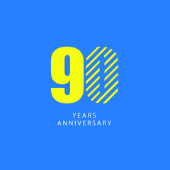 90 Year Anniversary Vector Template Design Illustration