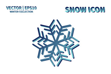 Snowflake vector icon. Christmas and winter snow flake element. Isolated flat new year holiday decoration illustration. Cold weather object design 