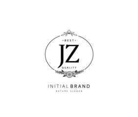 J Z JZ Beauty vector initial logo, handwriting logo of initial signature, wedding, fashion, jewerly, boutique, floral and botanical with creative template for any company or business.