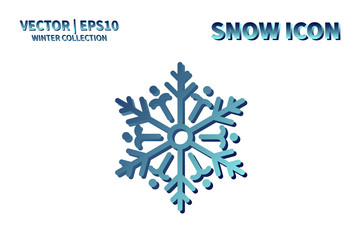 Snowflake vector icon. Christmas and winter snow flake element. Isolated flat new year holiday decoration illustration. Cold weather object design 