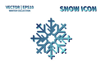Snowflake vector icon. Christmas and winter snow flake element. Isolated flat new year holiday decoration illustration. Cold weather object design 