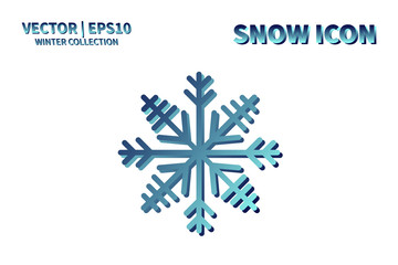 Snowflake vector icon. Christmas and winter snow flake element. Isolated flat new year holiday decoration illustration. Cold weather object design 