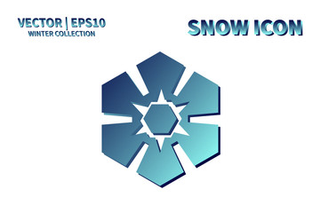 Snowflake vector icon. Christmas and winter snow flake element. Isolated flat new year holiday decoration illustration. Cold weather object design 