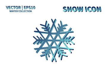 Snowflake vector icon. Christmas and winter snow flake element. Isolated flat new year holiday decoration illustration. Cold weather object design 