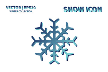 Snowflake vector icon. Christmas and winter snow flake element. Isolated flat new year holiday decoration illustration. Cold weather object design 