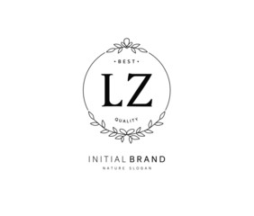 L Z LZ Beauty vector initial logo, handwriting logo of initial signature, wedding, fashion, jewerly, boutique, floral and botanical with creative template for any company or business.