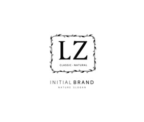 L Z LZ Beauty vector initial logo, handwriting logo of initial signature, wedding, fashion, jewerly, boutique, floral and botanical with creative template for any company or business.