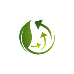 ecological circle arrows recycle logo. recycling signs creative illustration concept.