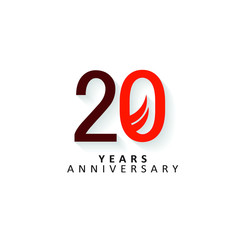 20 Year Anniversary Vector Template Design Illustration