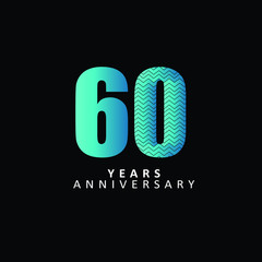 60 Year Anniversary Vector Template Design Illustration
