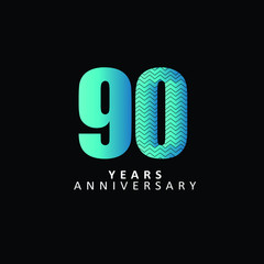 90 Year Anniversary Vector Template Design Illustration