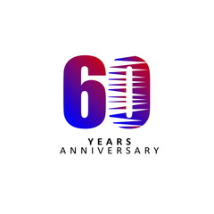 60 Year Anniversary Vector Template Design Illustration