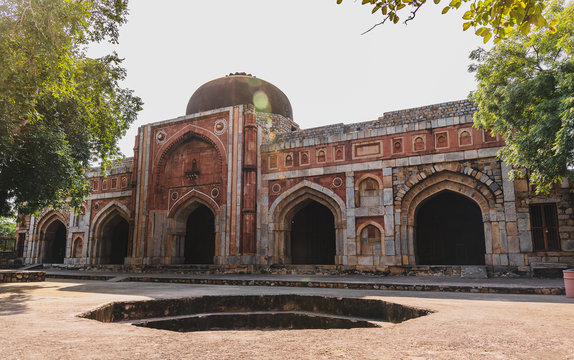 Jamali Kamali Mosque and Tomb, located in the Archaeological Village complex in Mehrauli, Delhi, India.