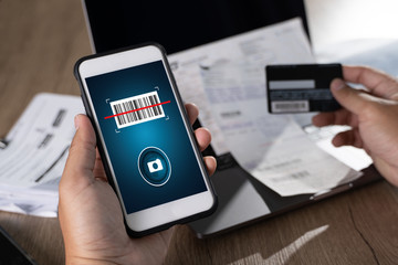 manusing smart phone payment  and mobile payments online shopping retail technology payment successful smartphone